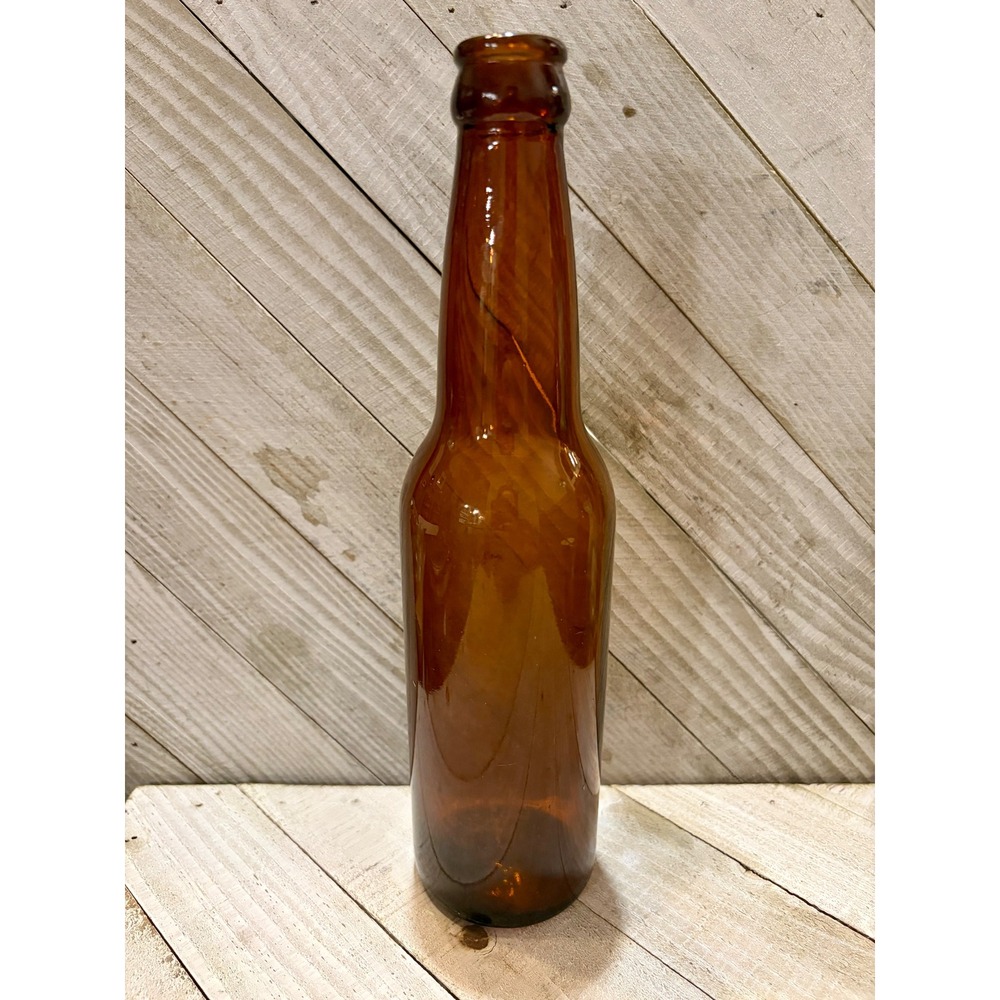 Vintage Amber Glass Beer Bottle Longneck Brown 9.5 Inch LX N 87 59 Embossed Base